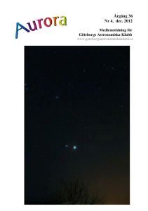 Årgång 36 Nr 4, dec. 2012 - Göteborgs Astronomiska Klubb