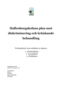 Hallenborgskolans plan mot diskriminering och kränkande behandling