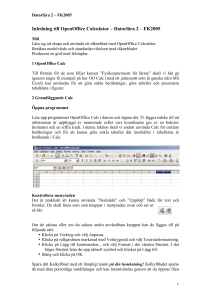 Inledning till OpenOffice Calculator – Datorlära 2 – FK2005