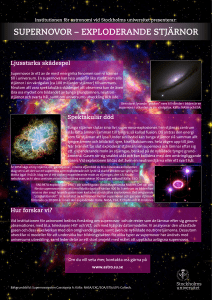 supernovor – exploderande stjärnor