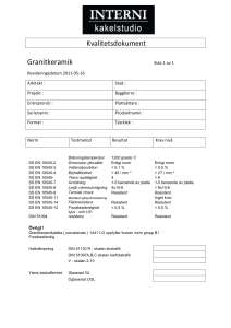 Kvalitetsdokument Granitkeramik Sida 1 av 1 Revideringsdatum
