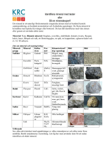 Identifiera 10 mineral med tester