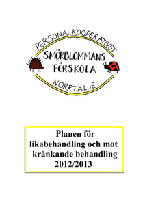 Planen 2012 - 2013 - Smörblommans Förskola