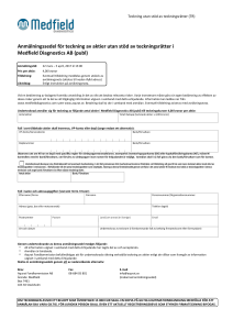 Anmälningssedel - Medfield Diagnostics