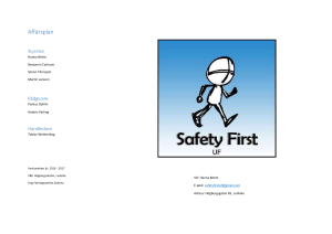 Affärsplan - Safety First UF - Känn dig tryggare i samhället