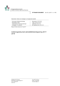 Inriktningsdokument jämställdhetsintegrering 2017- 2019