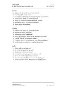 checklist, att skriva cv