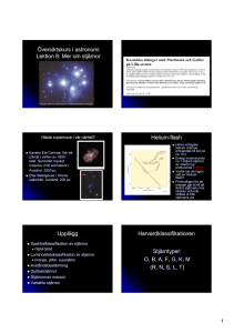 Översiktskurs i astronomi Lektion 8: Mer om stjärnor Helium