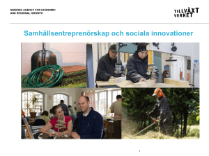 Samhällsentreprenörskap och sociala innovationer