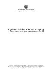 Majoritetssamhället och romer som grupp