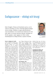 Esofaguscancer – etiologi och kirurgi