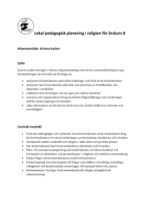 Lokal pedagogisk planering i religion för årskurs 8