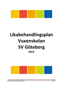 Likabehandlingsplan Vuxenskolan SV Göteborg