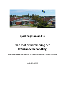 Björkhagsskolan F-6 Plan mot diskriminering och