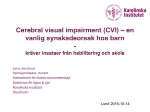 Cerebral visual impairment (CVI) – en vanlig synskadeorsak hos