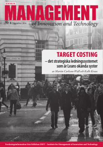 target costing - Stiftelsen IMIT