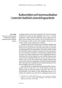 Kulturmöten och kommunikation i svenskt-baltiskt