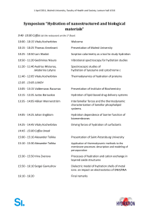 Symposium “Hydration of nanostructured and biological materials”