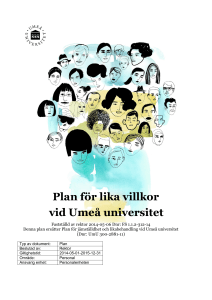 Plan för lika villkor vid Umeå universitet