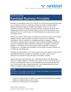 Randstad Business Principles