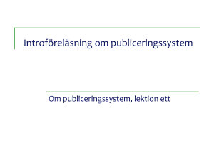 Publiceringssystem del 1 - TFE