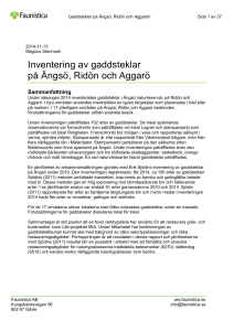 Inventering av steklar i Västmanlands län 2014