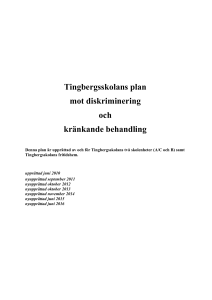 Här kan du läsa Tingbergsskolans plan mot diskriminering och