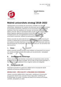 Malmö universitets strategi 2018–2022