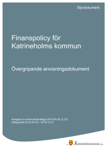 Finanspolicy för Katrineholms kommun