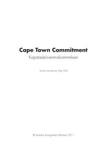 Cape Town Commitment - Svenska Evangeliska Alliansen