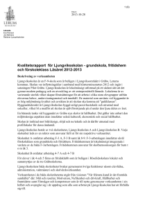 Kvalitetsrapport för Ljungviksskolan - grundskola