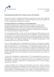 Patientsäkerhetsberättelse Karlslund 2013