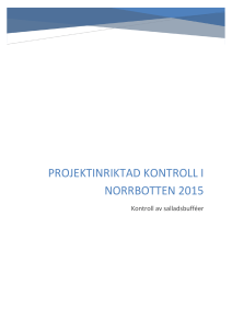 PROJEKTINRIKTAD KONTROLL i Norrbotten 2015
