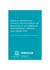 Unescos rekommendation om bevarande av och tillgång till