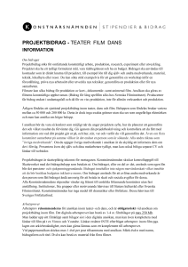 projektbidrag - teater film dans information