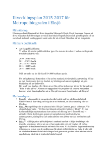 Eksjö Metropol Utvecklingsplan 2015-2017