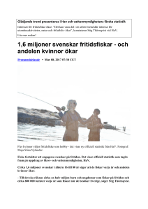 1,6 miljoner svenskar fritidsfiskar