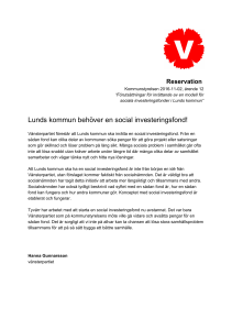 Lunds kommun behöver en social investeringsfond!