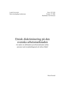 Etnisk diskriminering på den svenska arbetsmarknaden