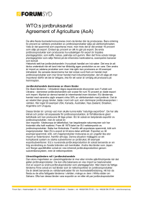 WTO:s jordbruksavtal Agreement of Agriculture (AoA)