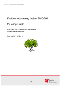 Kvalitetsredovisning läsåret 2010/2011