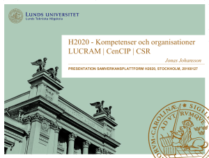 H2020 - Kompetenser och organisationer LUCRAM | CenCIP