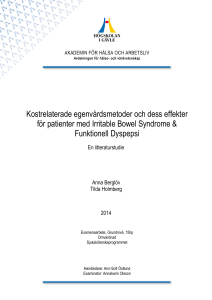 Kostrelaterade egenvårdsmetoder och dess effekter för patienter