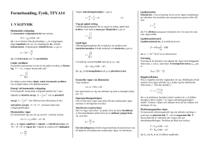 Formelsamling, Fysik, tffy24