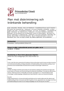 Plan mot diskriminering och kränkande behandling