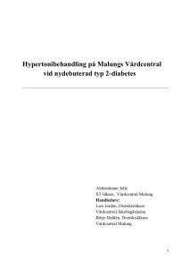 Hypertonibehandling på Malungs Vårdcentral vid nydebuterad typ 2