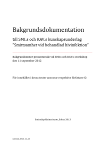 Bakgrundsdokumentation till SMI:s och RAV:s kunskapsunderlag
