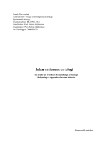 Inkarnationens ontologi - Lund University Publications