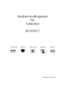 Likabehandlingsplan för Tullskolan 2010/2011 Öppenhet Ärlighet