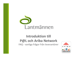 Introduktion till P@L och Ariba Network
